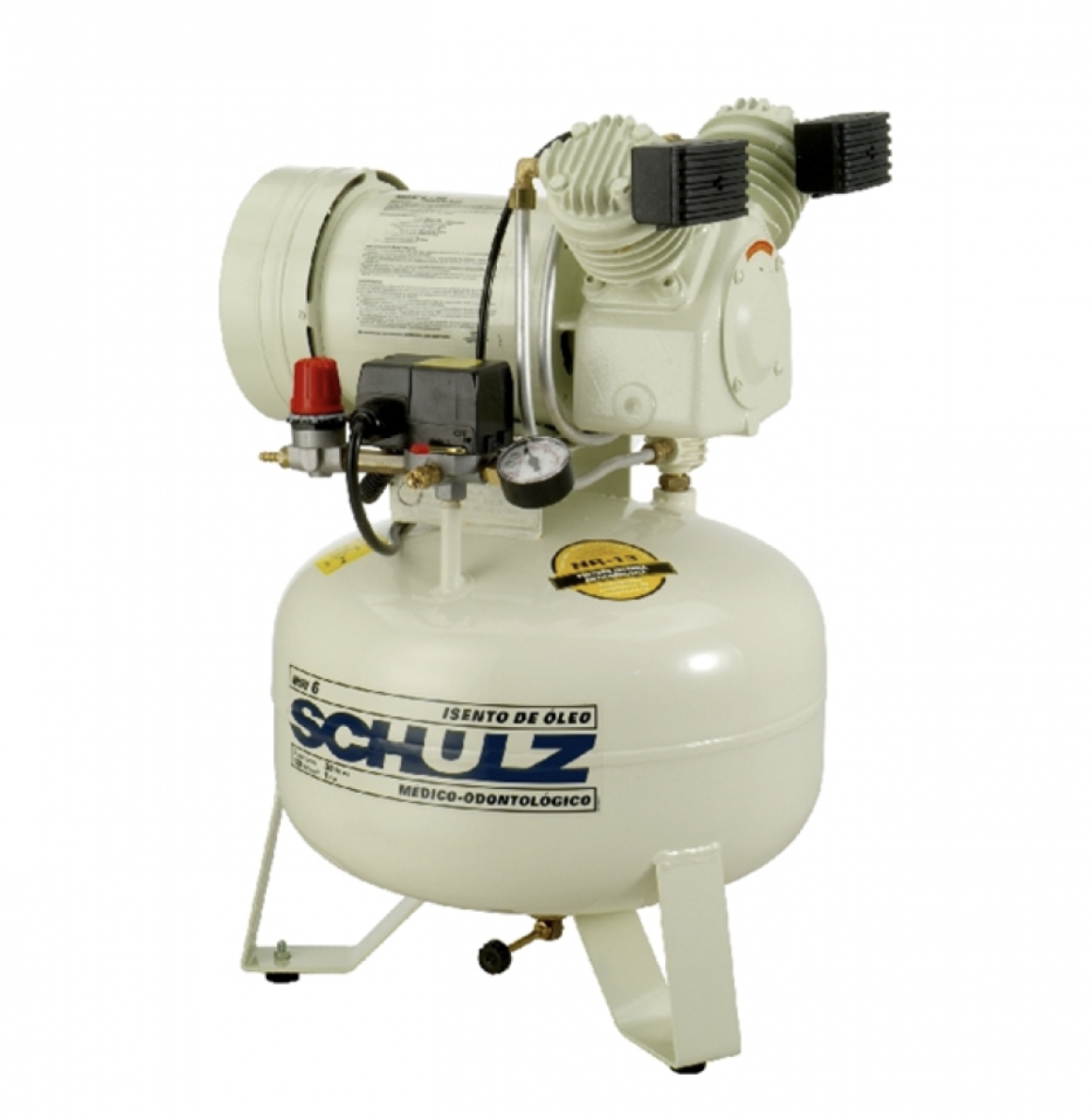 Compressor de Ar Odontológico - MSV-6,0/30 - Motor Monofásico Sem Óleo - 220v - Schulz