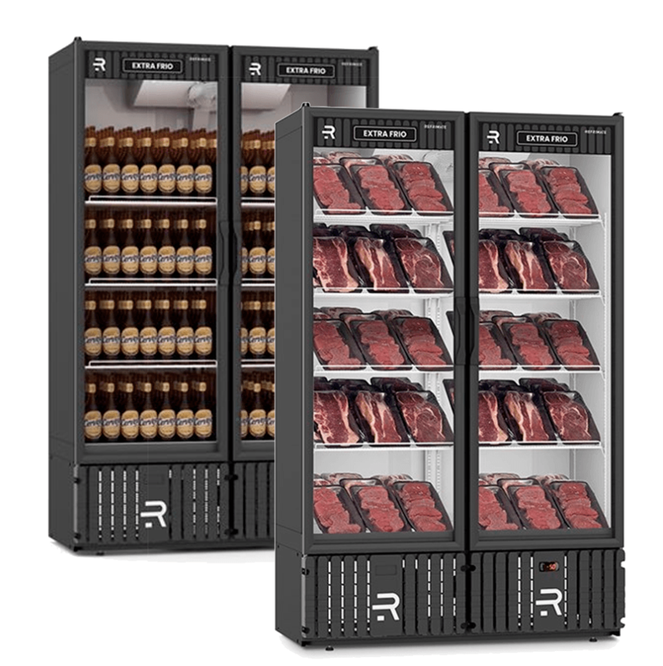 Conservador Vertical Visa Cooler Extra Frio VCEF2P - Carnes e Bebidas -5°C 2 Portas Ar Forçado Iluminação Led - Refrimate